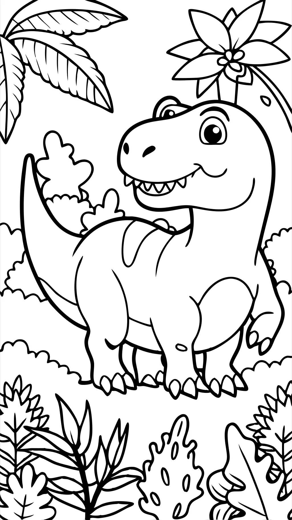 Página para colorear de dinosaurios imprimibles